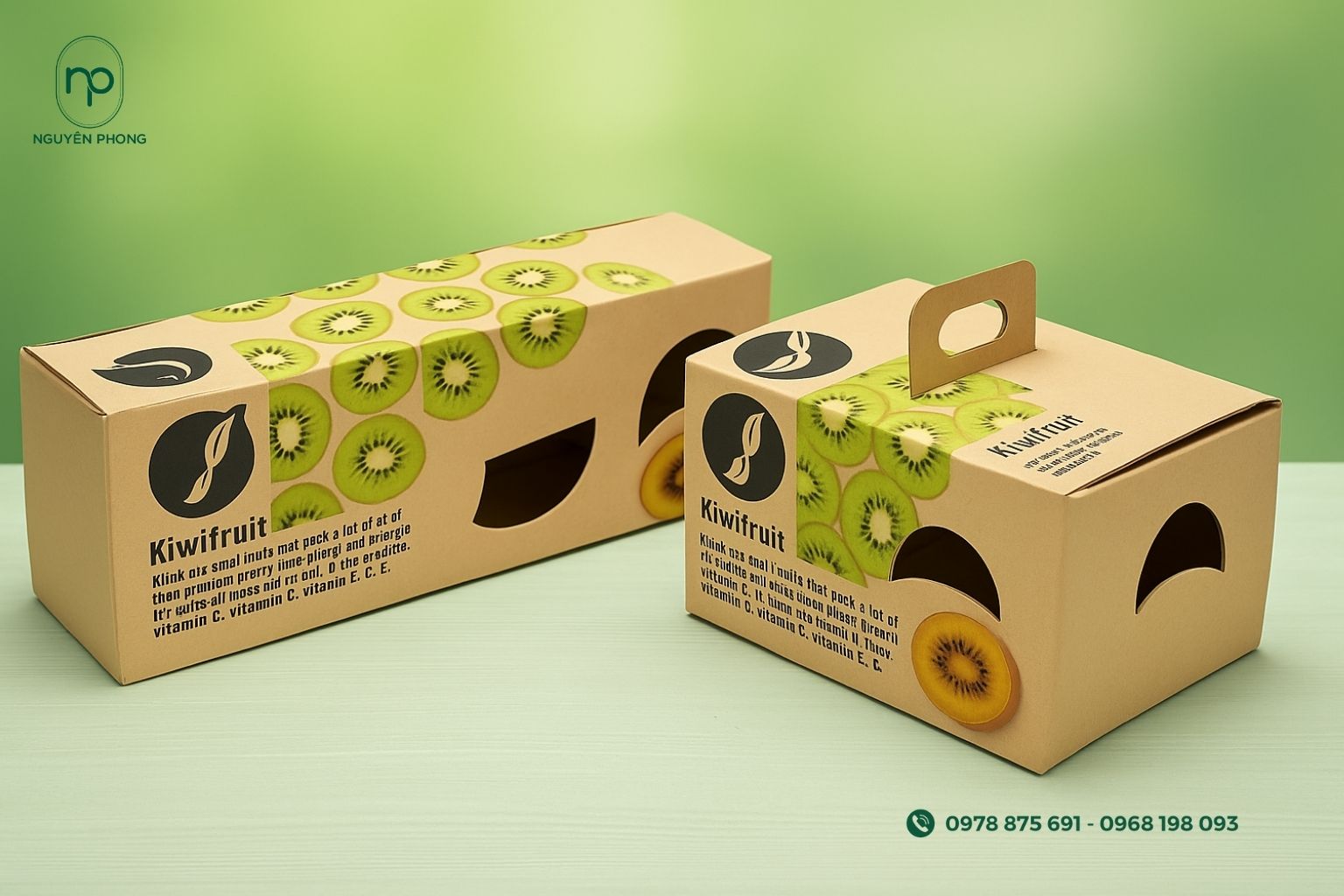 Mẫu hộp giấy đựng kiwi đẹp